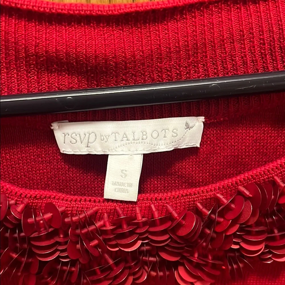 Talbots Red Embellished Blouse - Picture 3 of 4